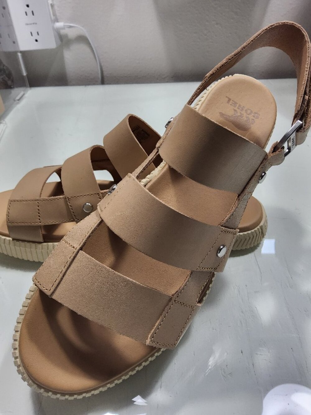 Sorel  ONA AVE Women's Strap Sandal Beige Leather US 10 MEW! - Picture 6 of 7